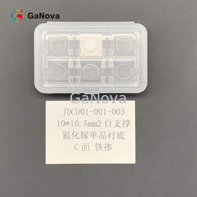 10*10,5mm2 C-Face Fe-Doped SI-Type Free-Standing GaN Single Crystal Substrate Makro Defect Density 0cm−2 TTV ≤ 10 μm Rezystywność 106 Ω·Cm Urządzenia RF Wafer
