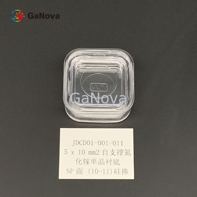 5x10mm2 SP-Face 10-11 Niedopingowany, wolno stojący, N-typ, podłoże jednokrystaliczne GaN o TTV ≤ 10μm, rezystywność 0,05 Ω·cm